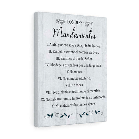 Scripture Sign Los Diez Mandamientos Blanco 10 Commandments Spanish Bible Verse - Picture 2 of 2